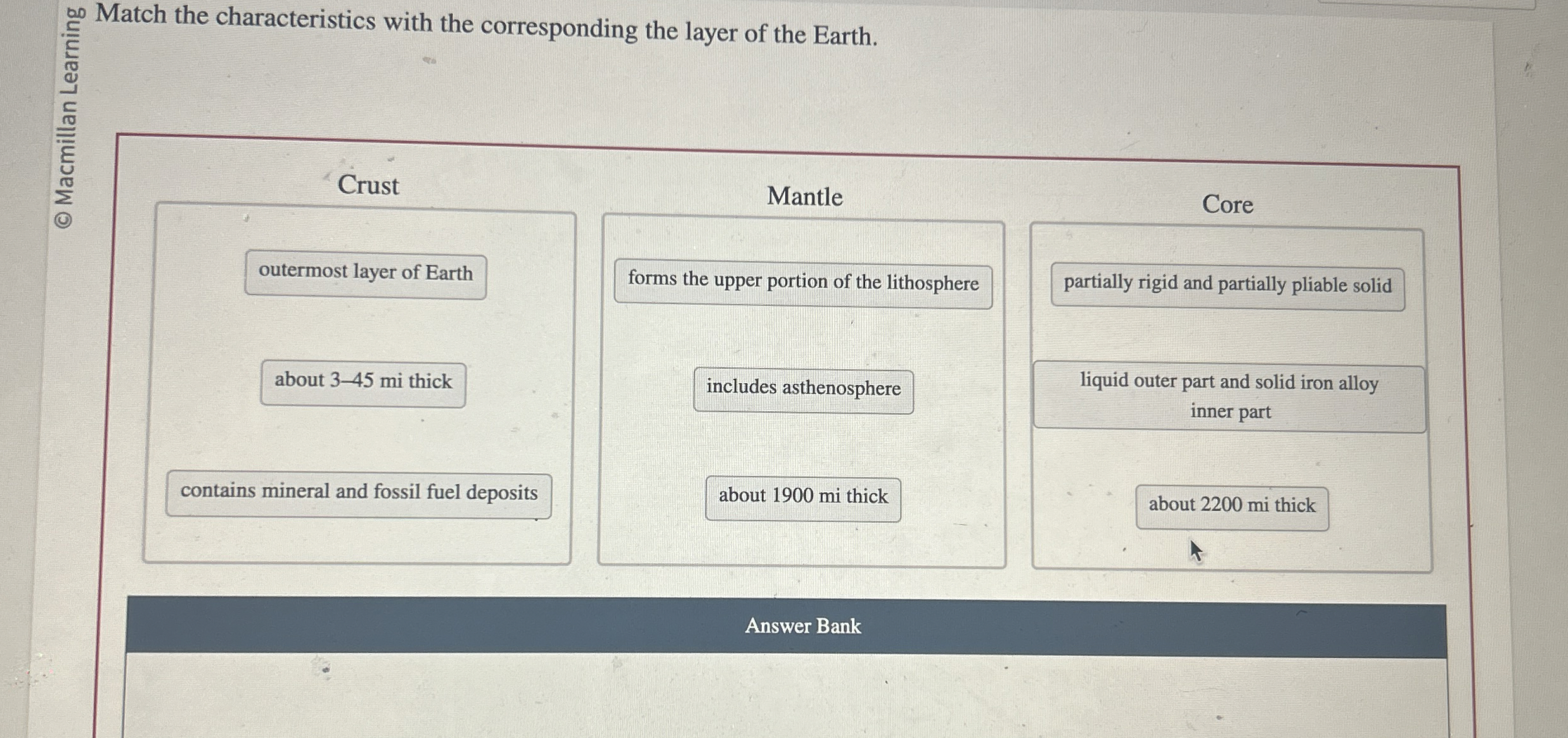 Solved ?00 ﻿Match the characteristics with the corresponding