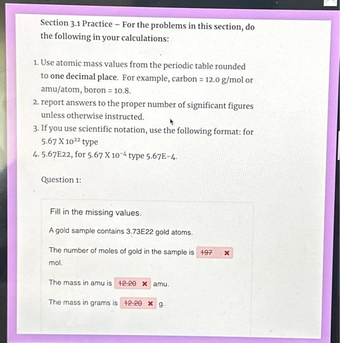 Solved Section 3.1 Practice - For the problems in this | Chegg.com