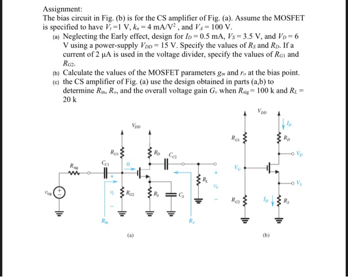 Solved Assignment: The bias circuit in Fig. (b) is for the | Chegg.com