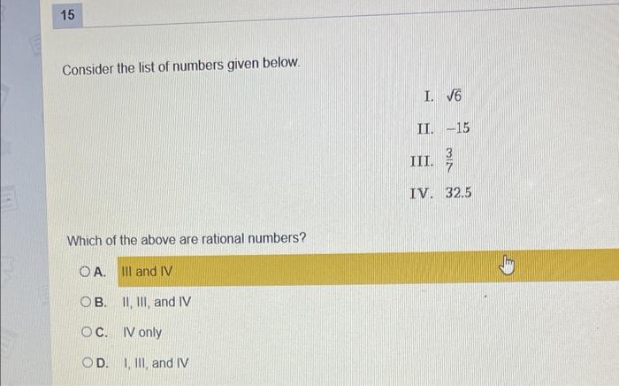 Solved Consider The List Of Numbers Given Below. Which Of | Chegg.com