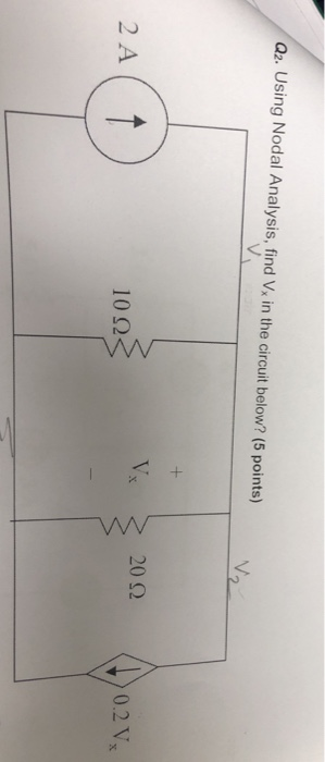 Solved Q2 Using Nodal Analysis Find Vx In The Circuit