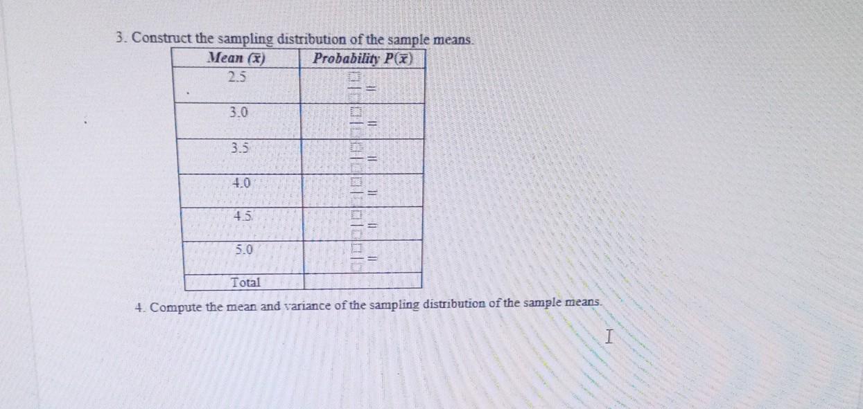 3. Construct the sampling distribution of the sample | Chegg.com