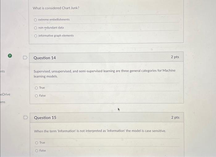 Solved What is considered Chart Junk? extreme embelishments | Chegg.com