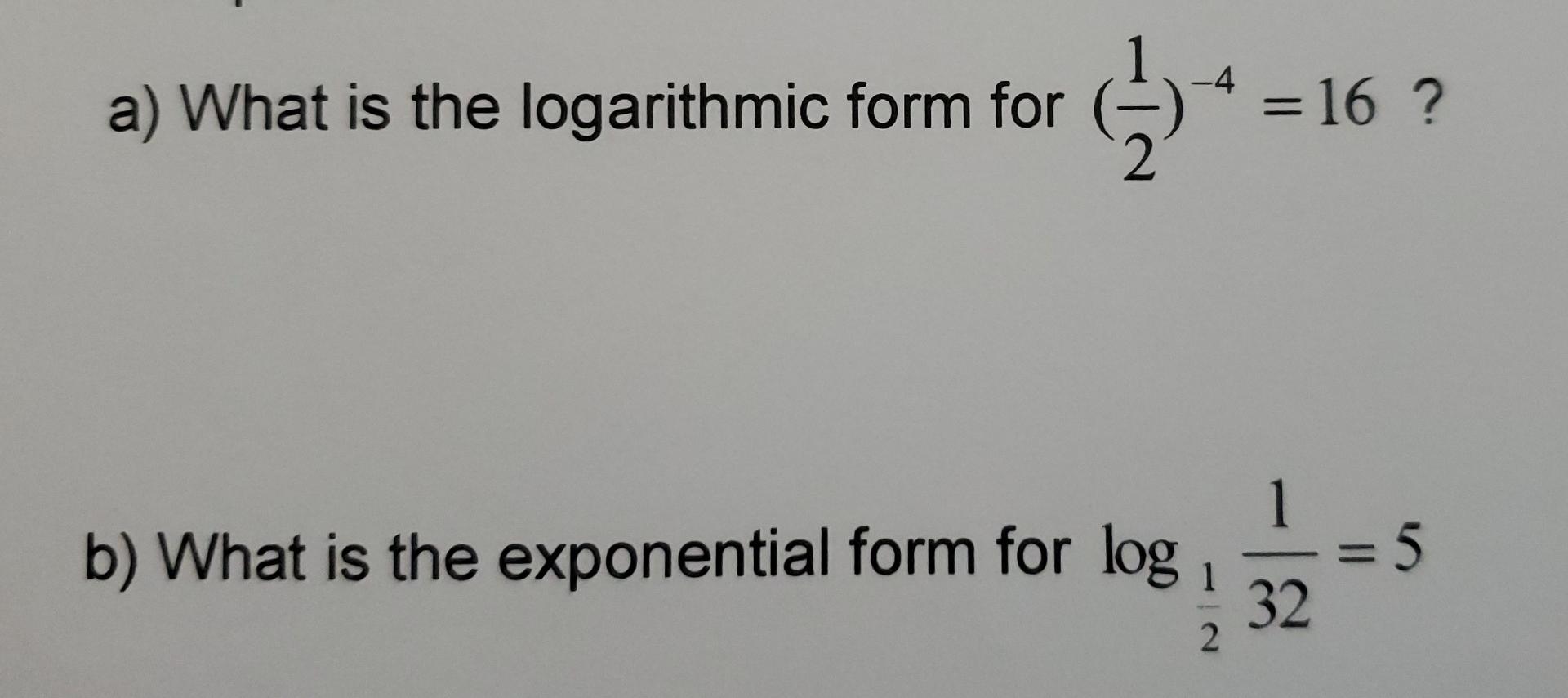 2 5 1 32 in logarithmic form