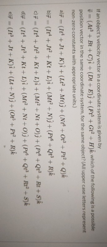 If An Object S Velocity Vector In A Coordinate System Chegg Com