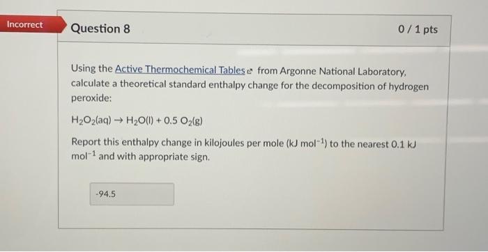 Incorrect Question 8 0/1 Pts Using The Active | Chegg.com