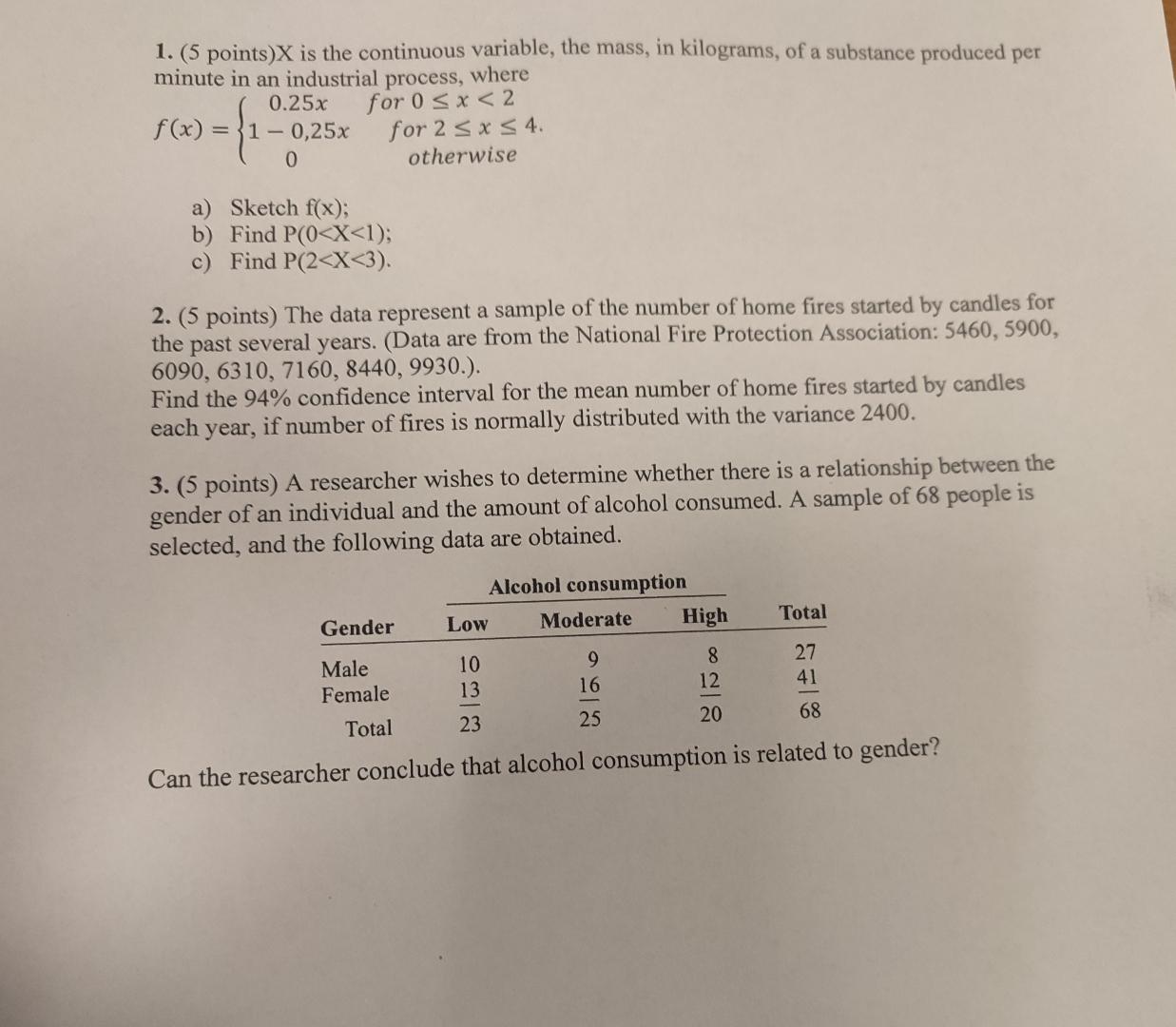 Solved 5 ﻿points X ﻿is The Continuous Variable The Mass