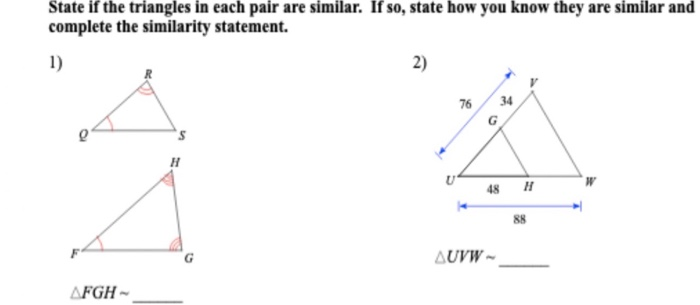Solved State if the triangles in each pair are similar. If | Chegg.com