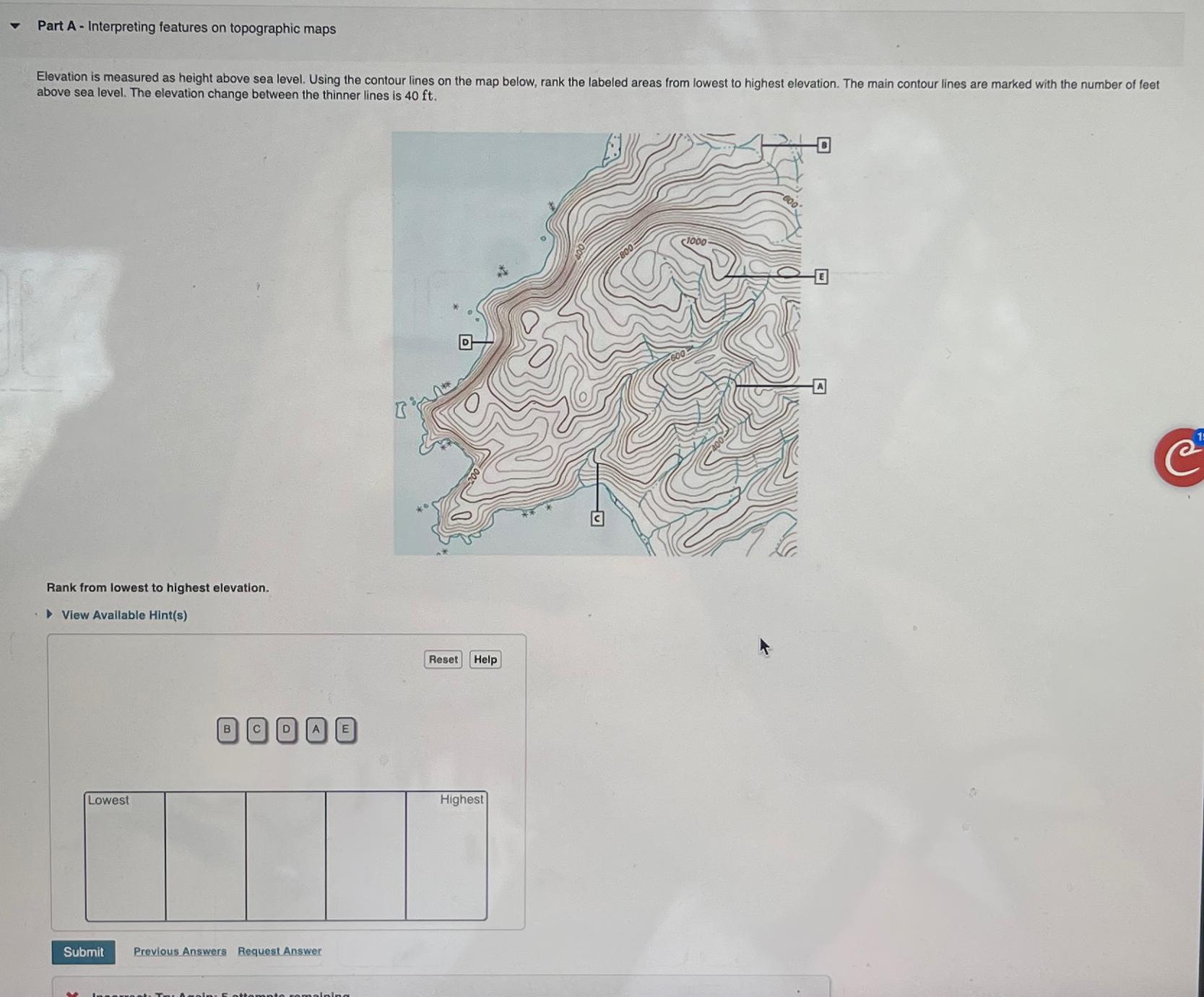 Solved Part A ﻿Interpreting features on topographic