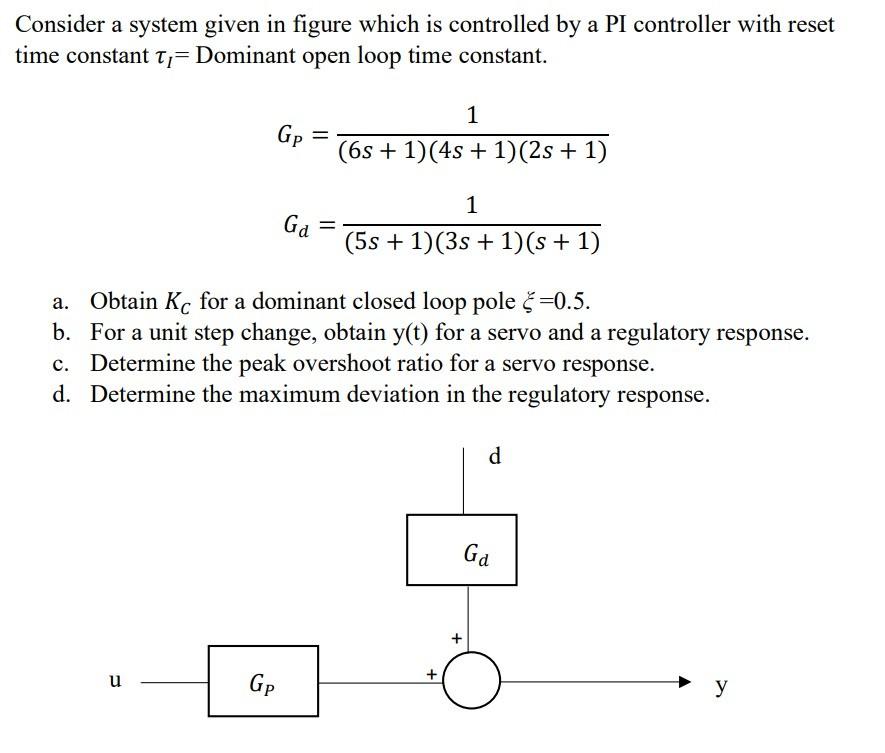 Solved Consider a system given in figure which is controlled