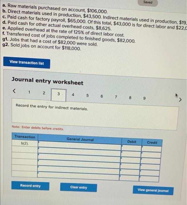 Solved Saved Prepare summary journal entries to record the | Chegg.com
