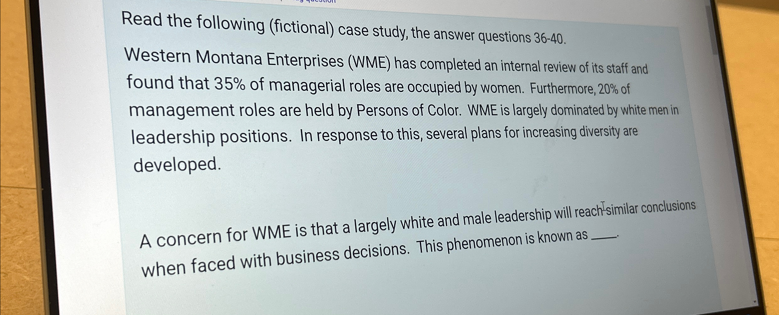 Solved Read the following (fictional) ﻿case study, the | Chegg.com