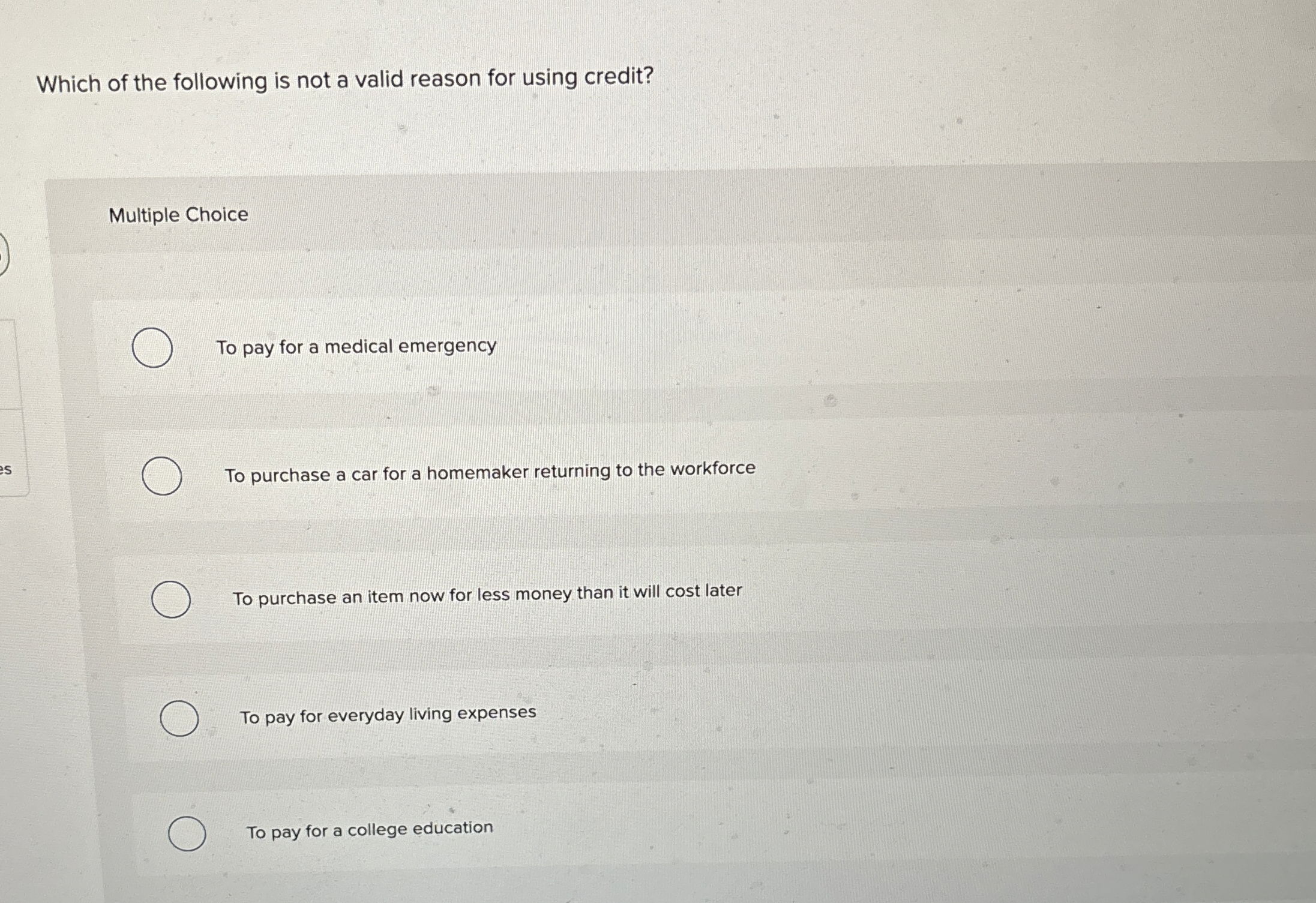 Solved Which of the following is not a valid reason for | Chegg.com