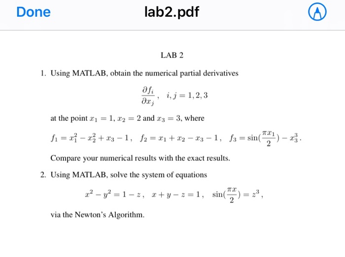 Solved Done lab2.pdf LAB 2 1. Using MATLAB, obtain the | Chegg.com