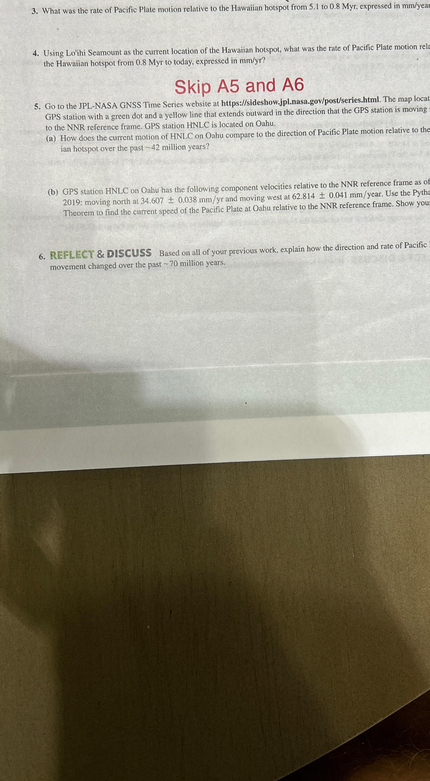 Solved What was the rate of Pacific Plate motion relative to | Chegg.com