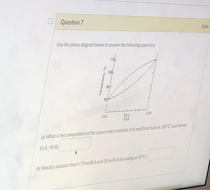 Solved Question 7 8 pts Use the phase diagram below to | Chegg.com