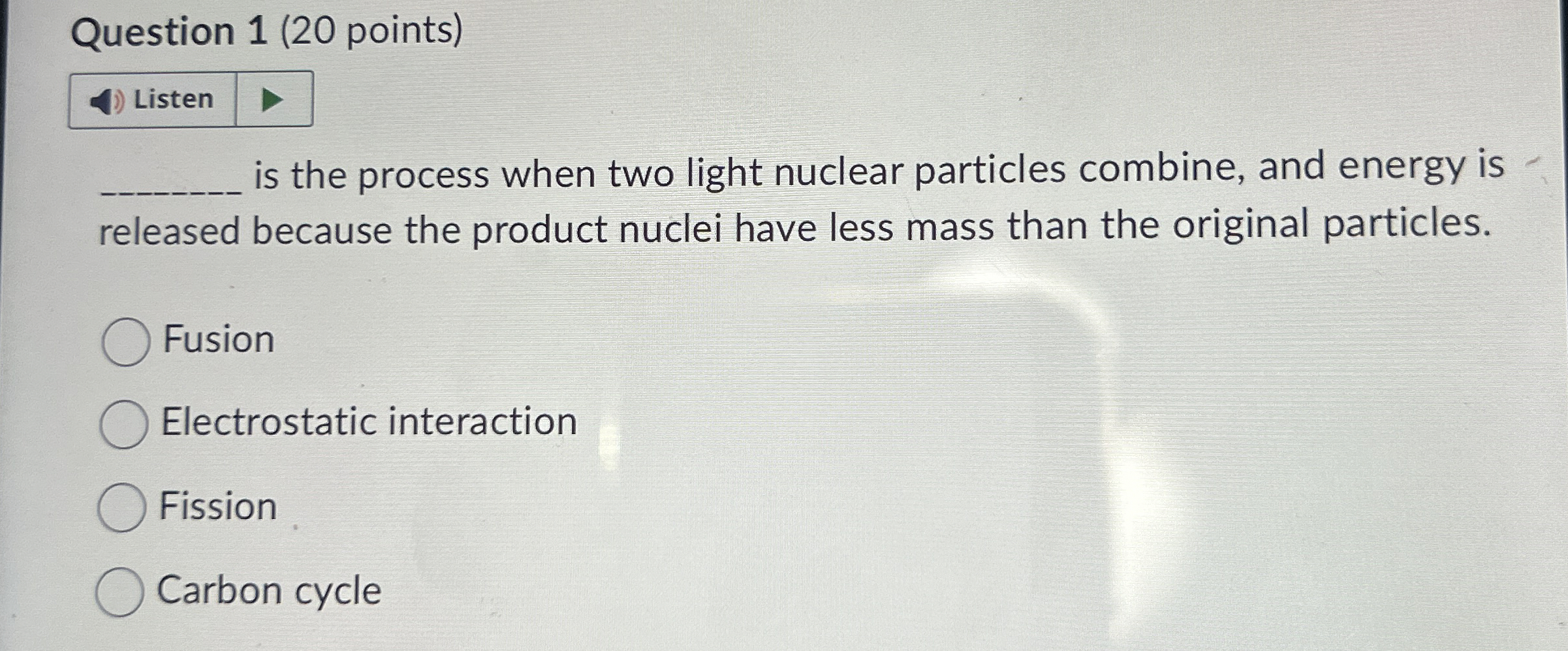 Solved Question 1 (20 ﻿points) ﻿is the process when two | Chegg.com