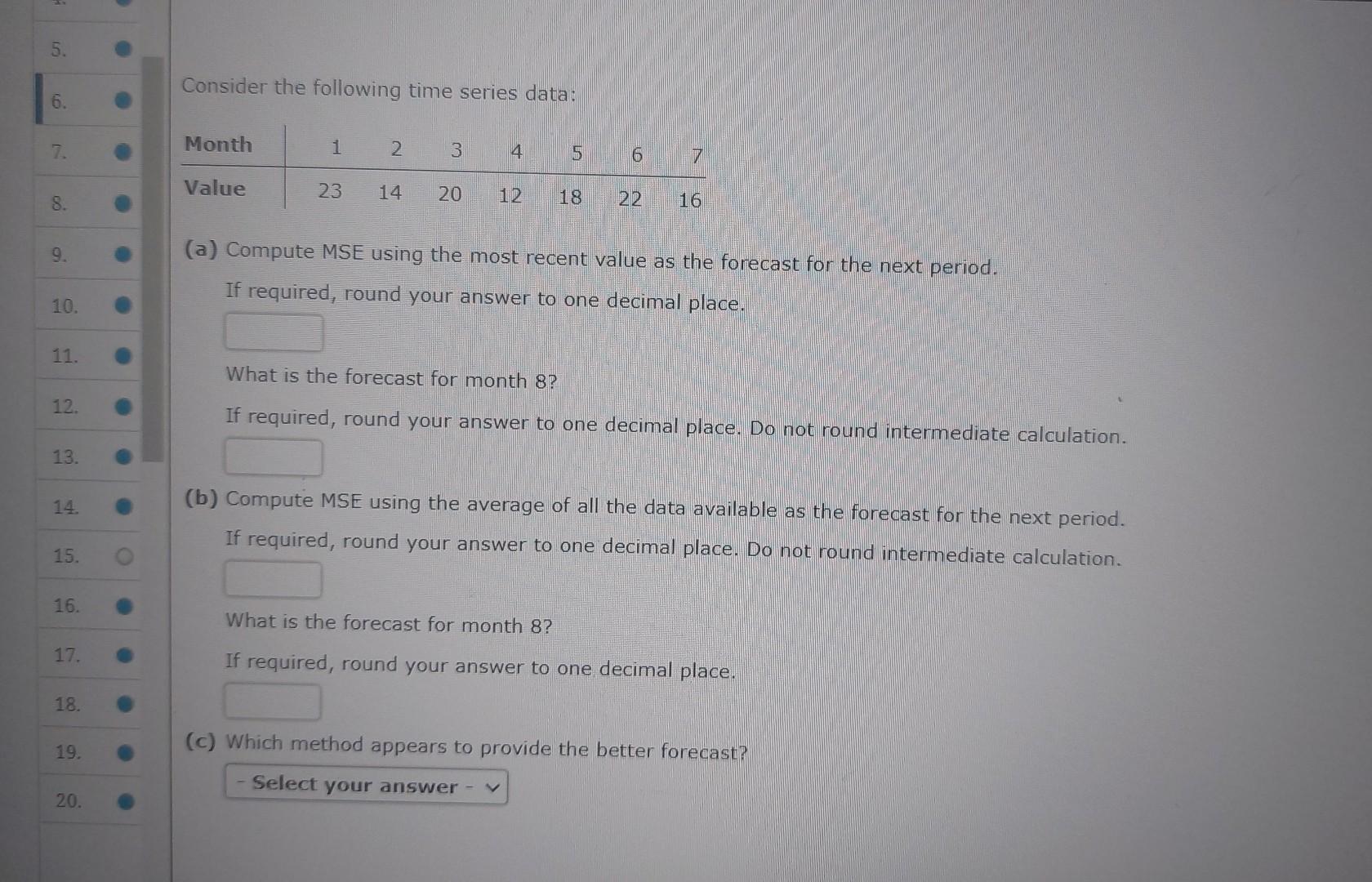 Solved Consider the following time series data. Using the | Chegg.com