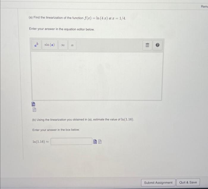 Solved A Find The Linearization Of The Function Chegg Com