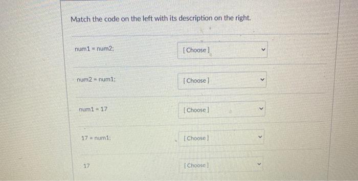 Solved Match the statement on the left with its description | Chegg.com