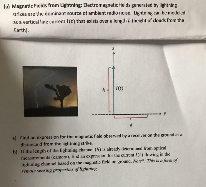 Solved (a) Magnetic Fields from Lightning: Electromagnetic | Chegg.com