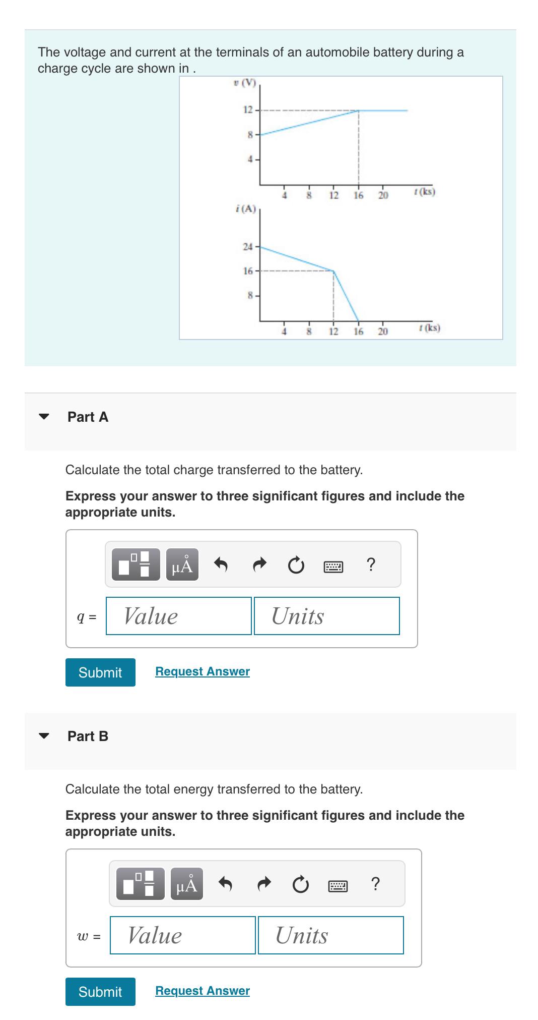 Solved The voltage and current at the terminals of an | Chegg.com