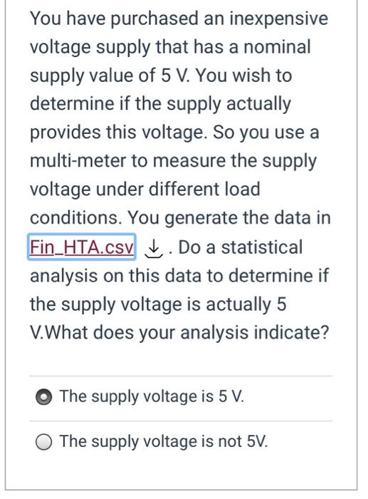 Solved You have purchased an inexpensive voltage supply that | Chegg.com