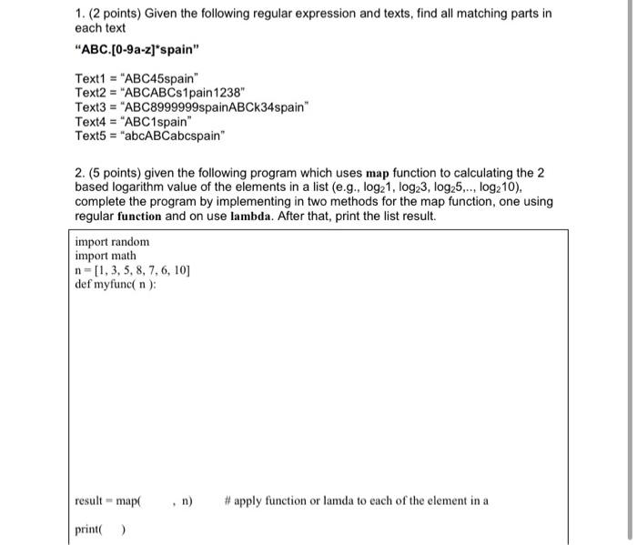 Solved 1. (2 points) Given the following regular expression | Chegg.com