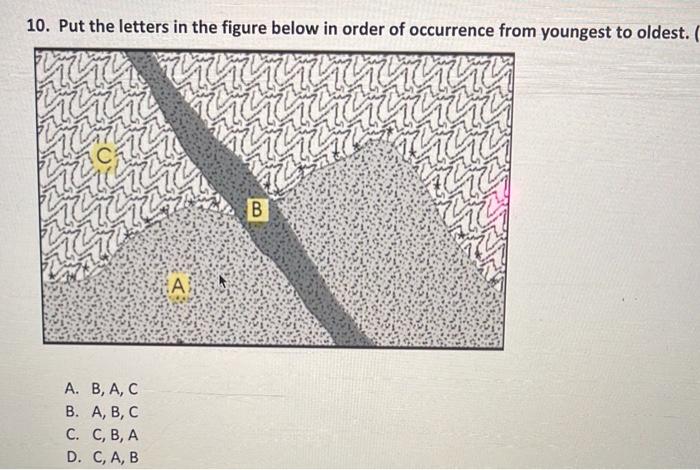 Solved 10. Put The Letters In The Figure Below In Order Of | Chegg.com