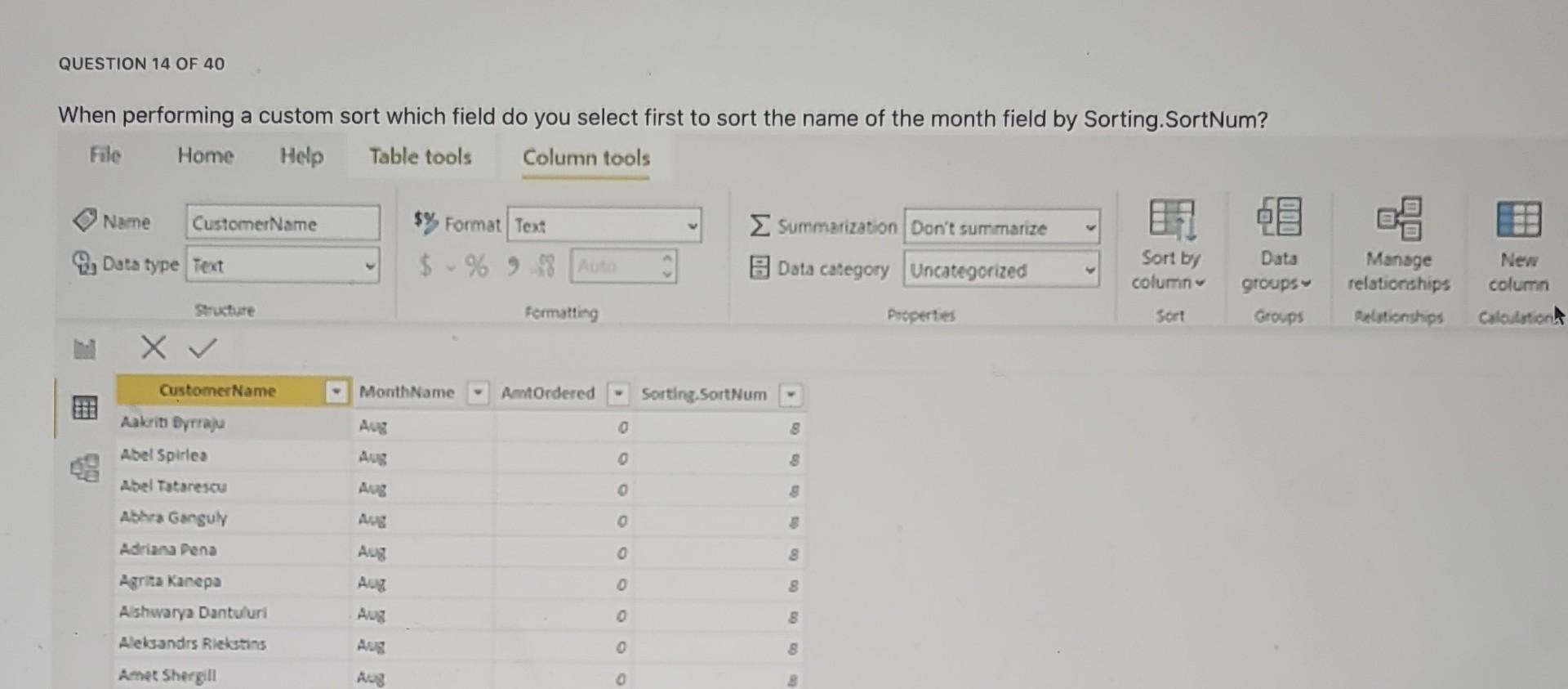 Solved Question 14 Of 40 When Performing A Custom Sort Which Chegg Solved Question 14 Of 40 When Performing A Custom Sort Which Chegg