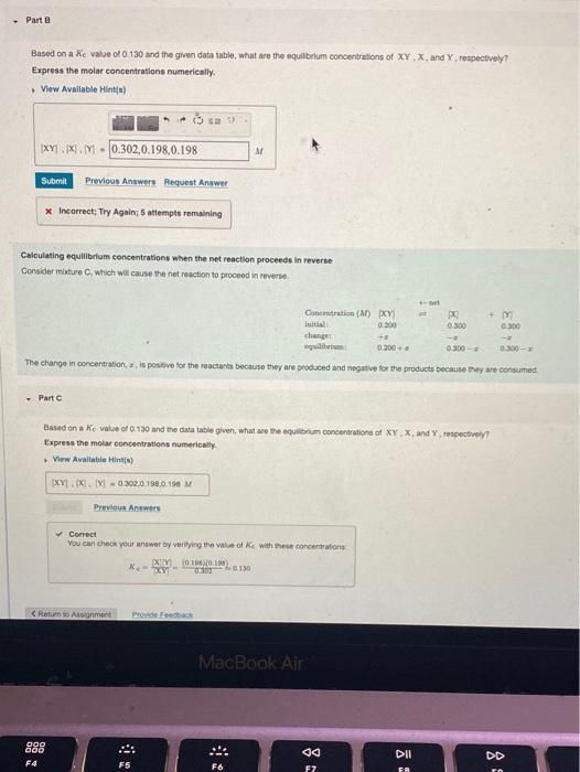Solved Based on Kc value of 0.130 and the given data table, | Chegg.com