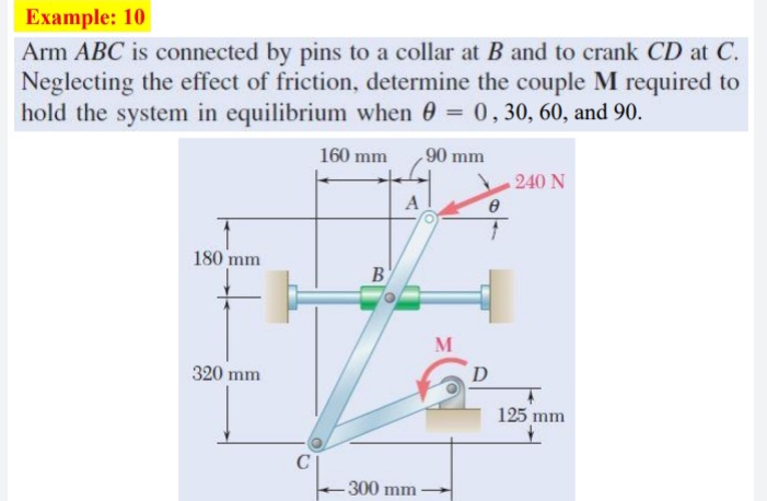 Example: 10Arm ABC is connected by pins to a collar | Chegg.com