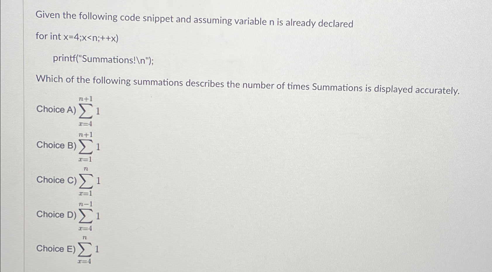 Solved Given The Following Code Snippet And Assuming | Chegg.com