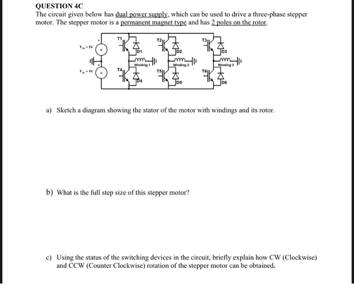 3 Phase Stepper Motor Wiring Diagram from media.cheggcdn.com