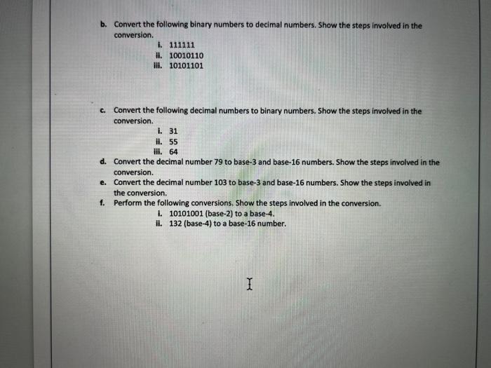 Solved B. Convert The Following Binary Numbers To Decimal | Chegg.com