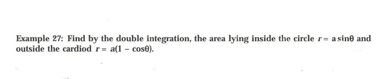 area of circle by double integration