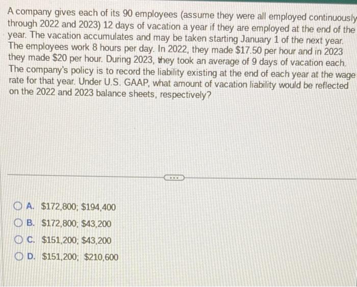 Solved A company gives each of its 90 employees (assume they | Chegg.com