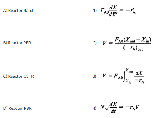 Solved Match the reactor types on the left with their | Chegg.com