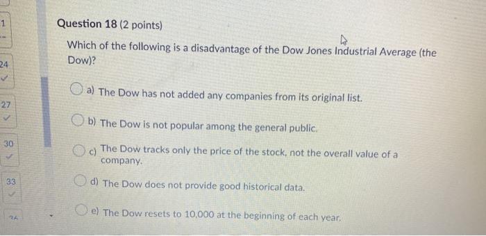 Solved 1 Question 18 (2 points) Which of the following is a | Chegg.com