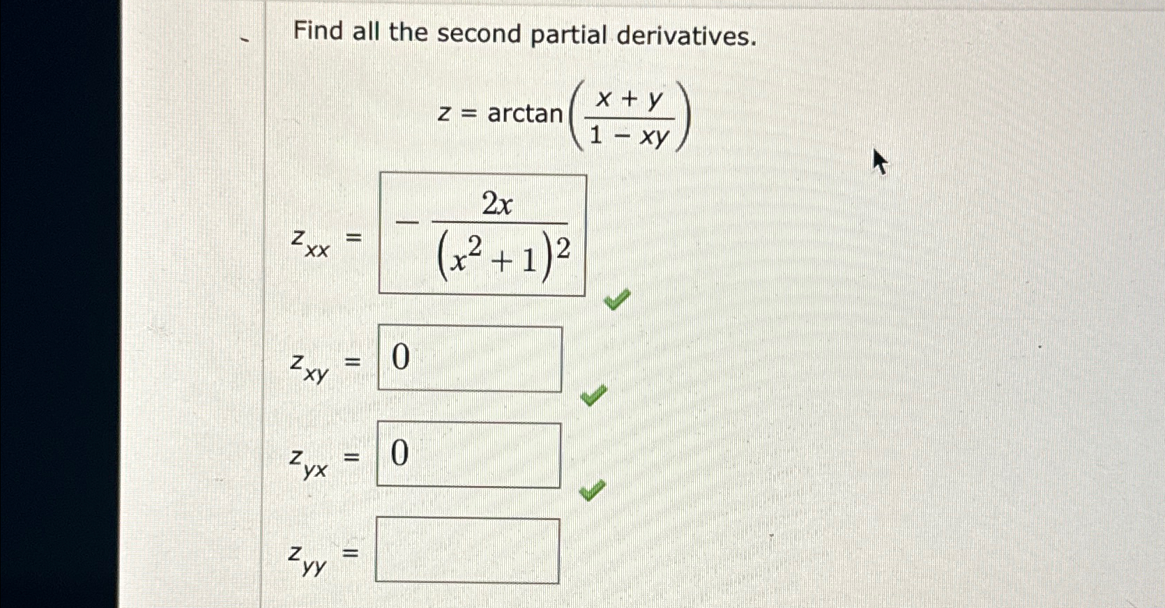 Solved Find All The Second Partial | Chegg.com