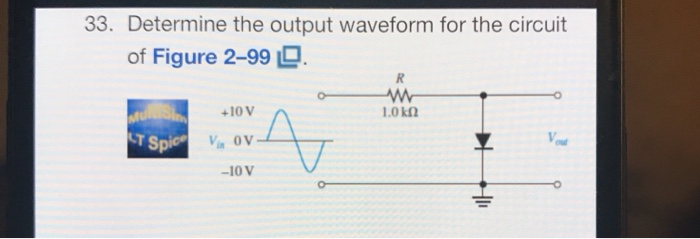 Solved 33. Determine the output waveform for the circuit of | Chegg.com
