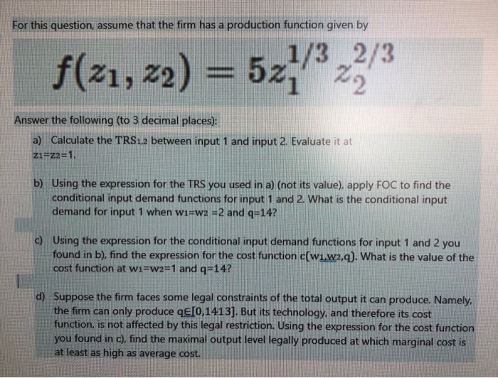 Solved For this question, assume that the firm has a | Chegg.com