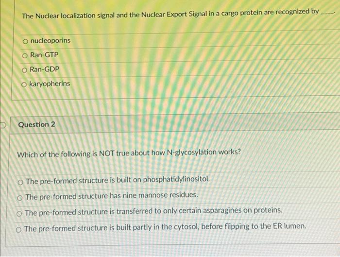 Solved The Nuclear localization signal and the Nuclear | Chegg.com