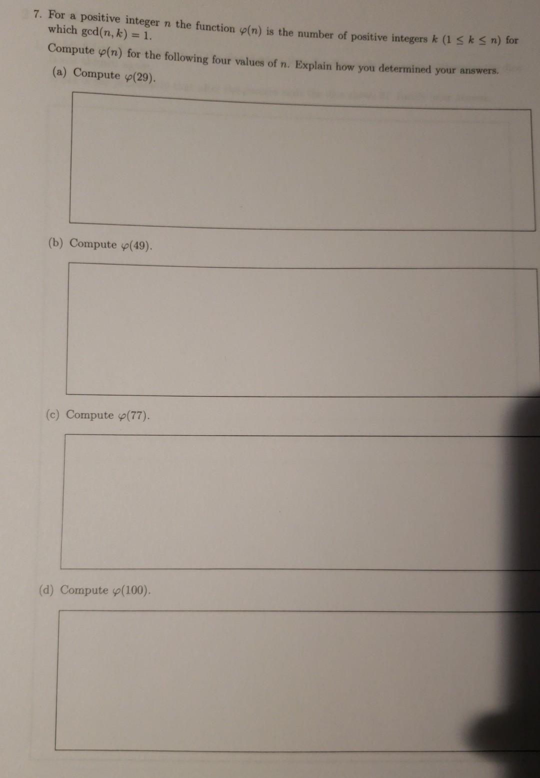 Solved 7. For a positive integer n the function y(n) is the | Chegg.com