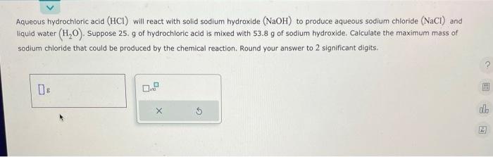 Solved Aqueous Hydrochloric Acid (HCl) Will React With Solid | Chegg.com