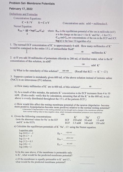 Solved 5. Consider the following concentrations (all are | Chegg.com