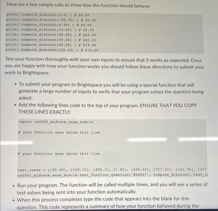 Solved Write a FUNCTION based on the following | Chegg.com