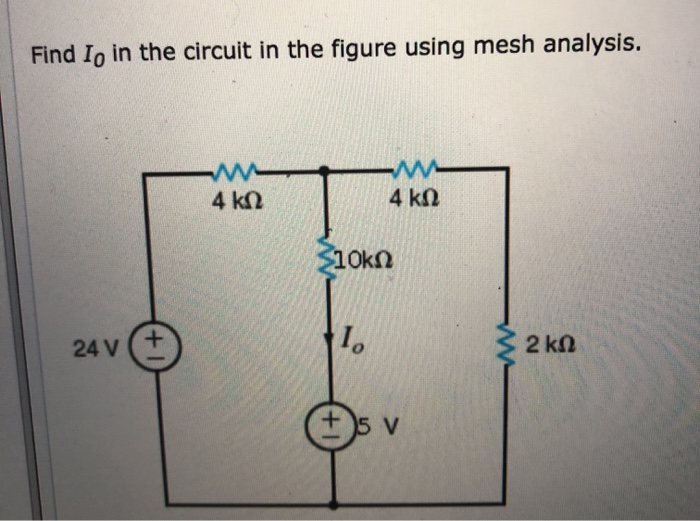 Solved Find Io in the circuit in the figure using mesh | Chegg.com