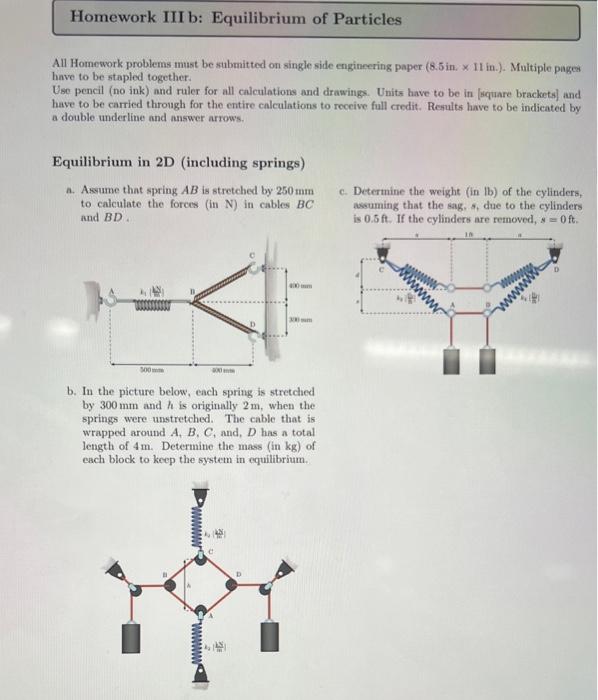 Solved Homework III B: Equilibrium Of Particles All Homework | Chegg.com