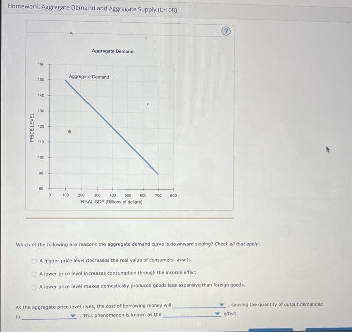 Solved Homework: Aggregate Demand And Aggregate Supply (Ch | Chegg.com